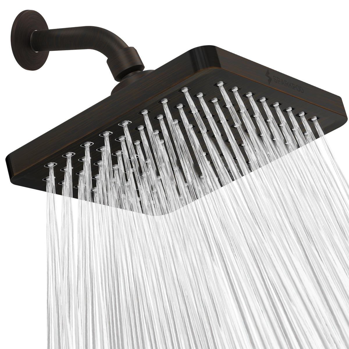 SparkPod high-pressure rainfall shower head in bronze for a spa-like experience.