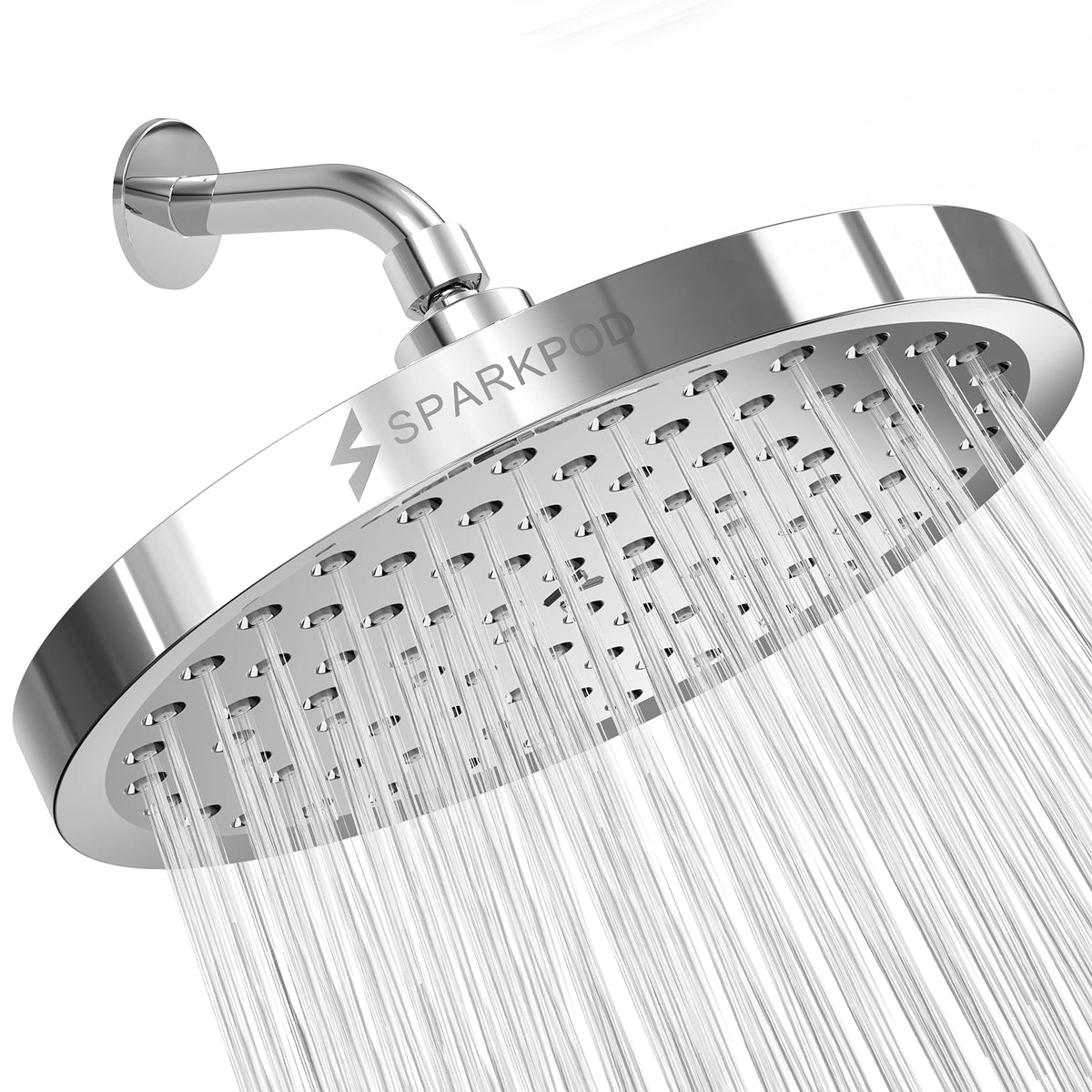 SparkPod shower head delivers high-pressure rain for an invigorating shower
