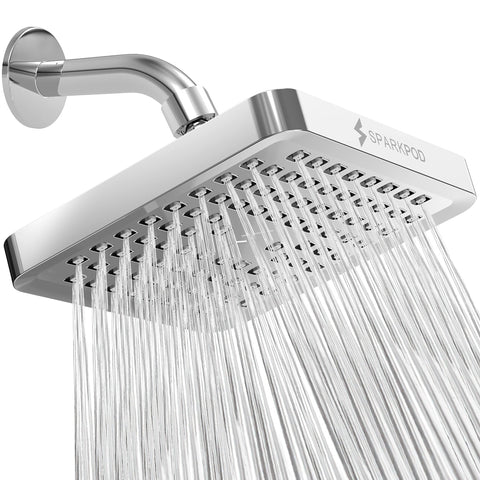 SparkPod shower head high-pressure rain delivers a powerful downpour for refreshing showers.