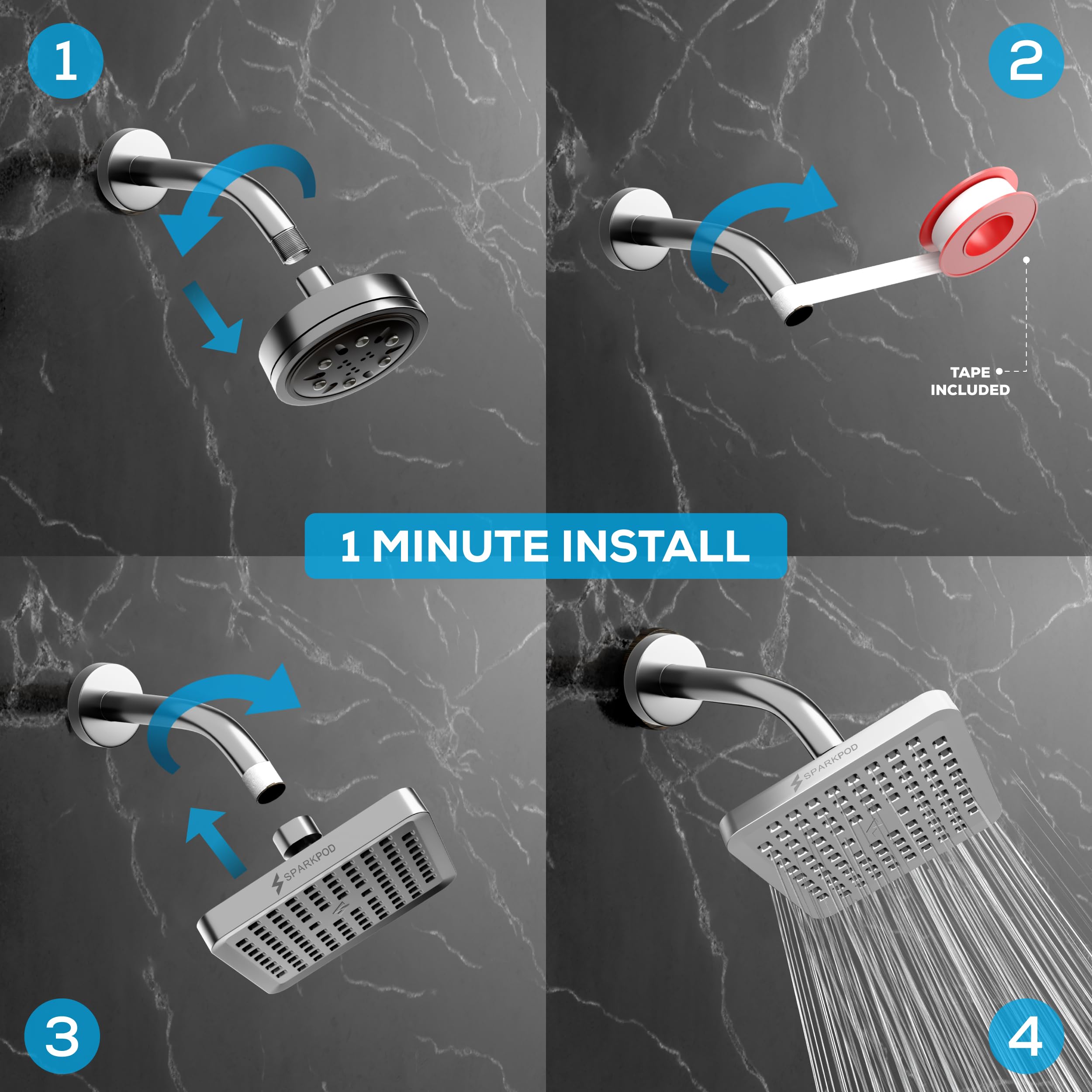SparkPod rustproof ABS construction ensures durable, long-lasting performance.