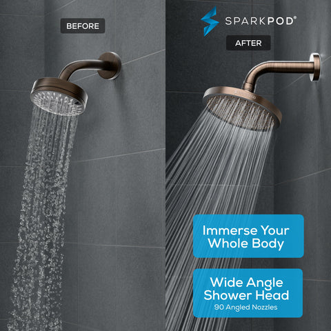 SparkPod vintage oil rubbed bronze shower head finish