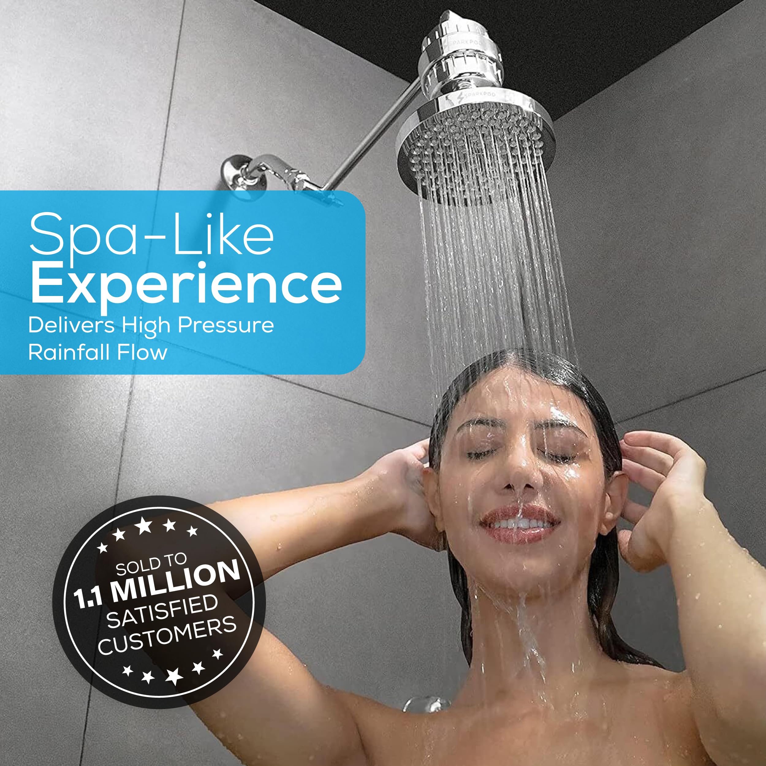 SparkPod water filter helps maintain cleaner water at startup showers.
