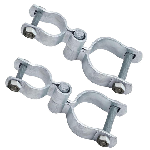 SparkSway 2-pack gate hinge set front view for quick outdoor installation.