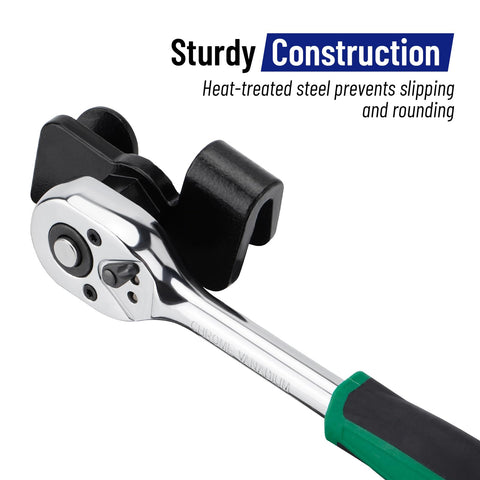 SPARKWHIZ 3/8-inch drive adapter supports broader socket options.