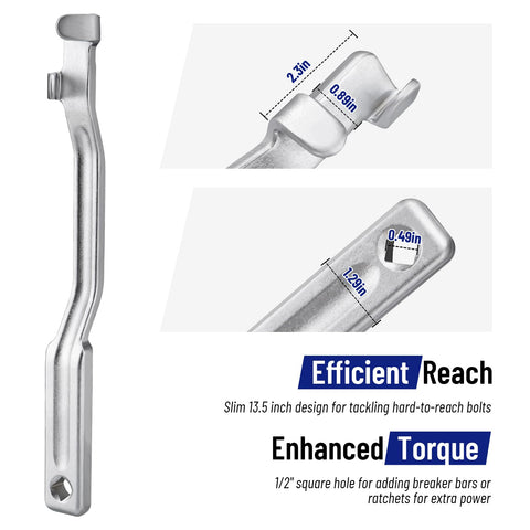 SPARKWHIZ Wrench Extender Offset 15.4-inch for long reach in confined areas.
