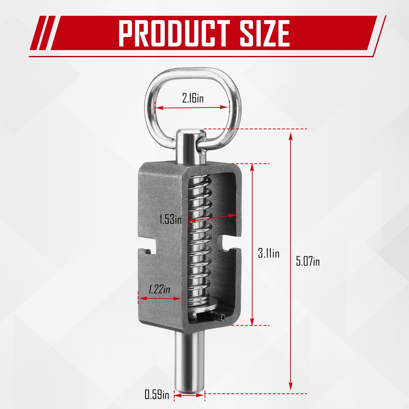 SPARKWHIZ universal long spring lock demonstrated on weld-on latch assembly