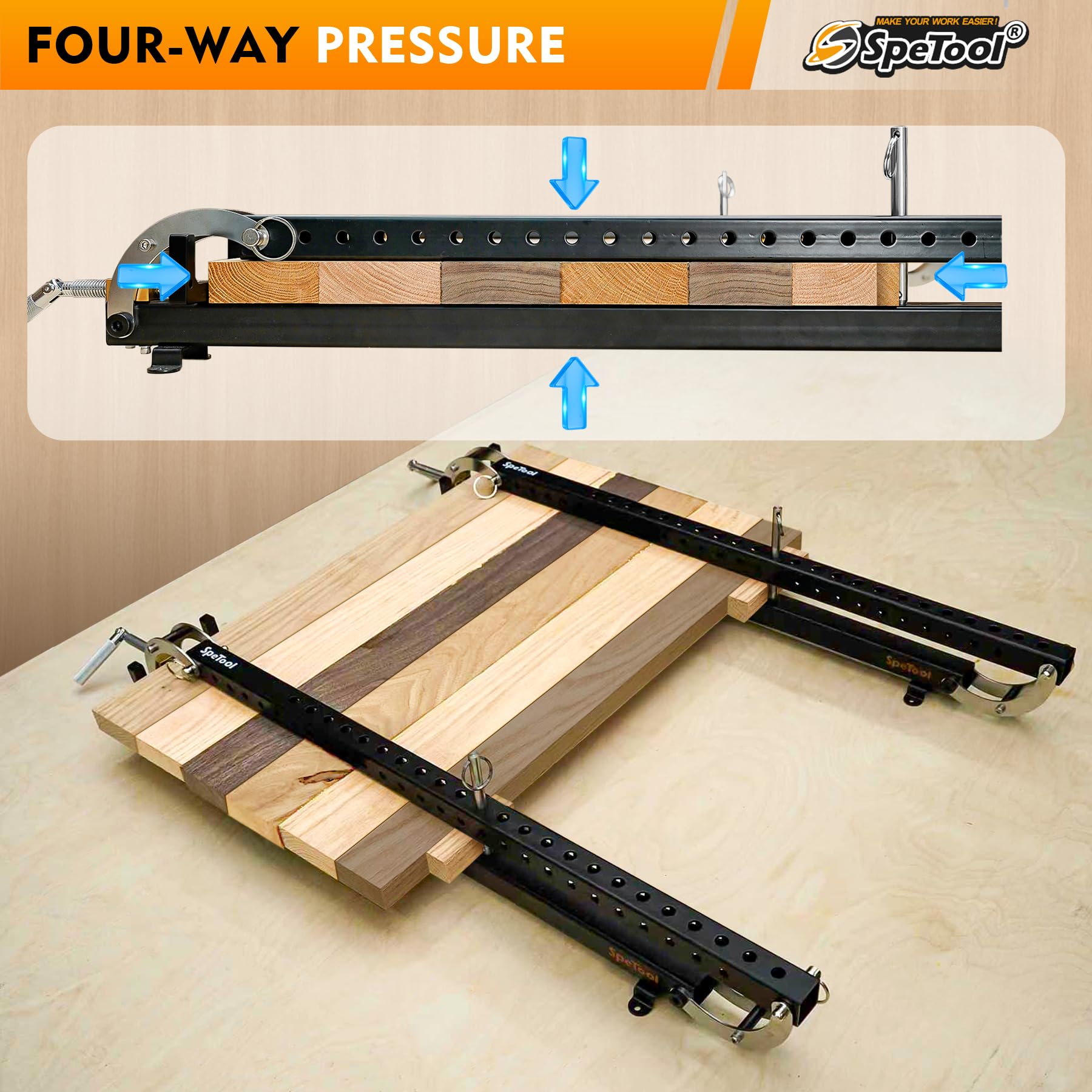 Copper thread bushings ensure durable, smooth pin operation.