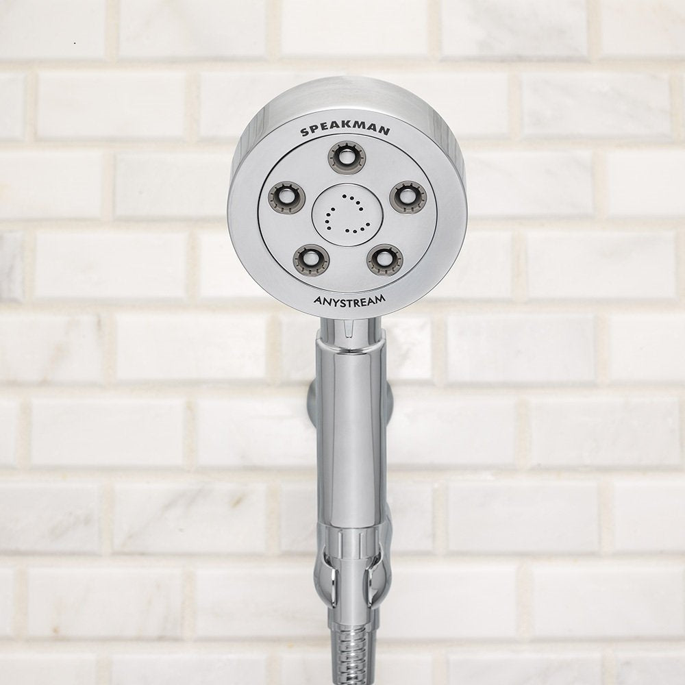 Speakman high-pressure plunger system concentrates water energy for strong sprays