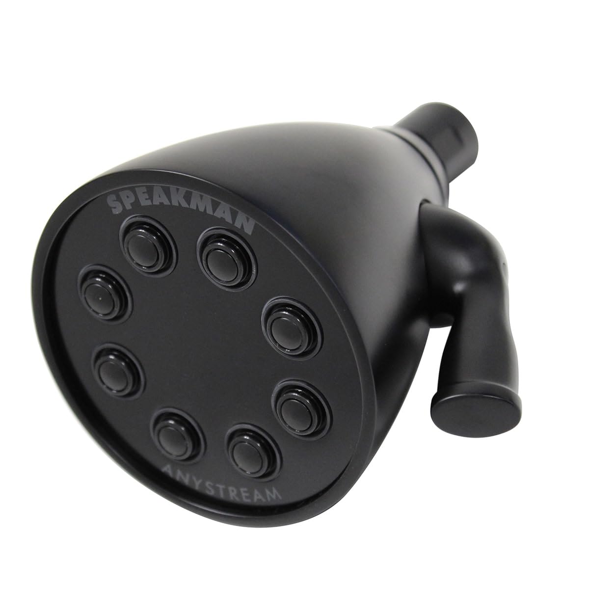 Speakman Icon Anystream shower head front view shows premium brass and durable modern design.