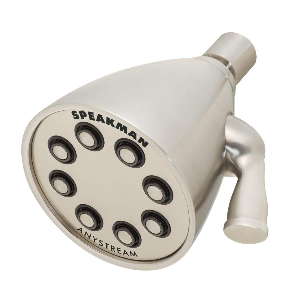 Speakman S-2251-BN Icon showerhead front view with premium brushed nickel finish for durable daily use.