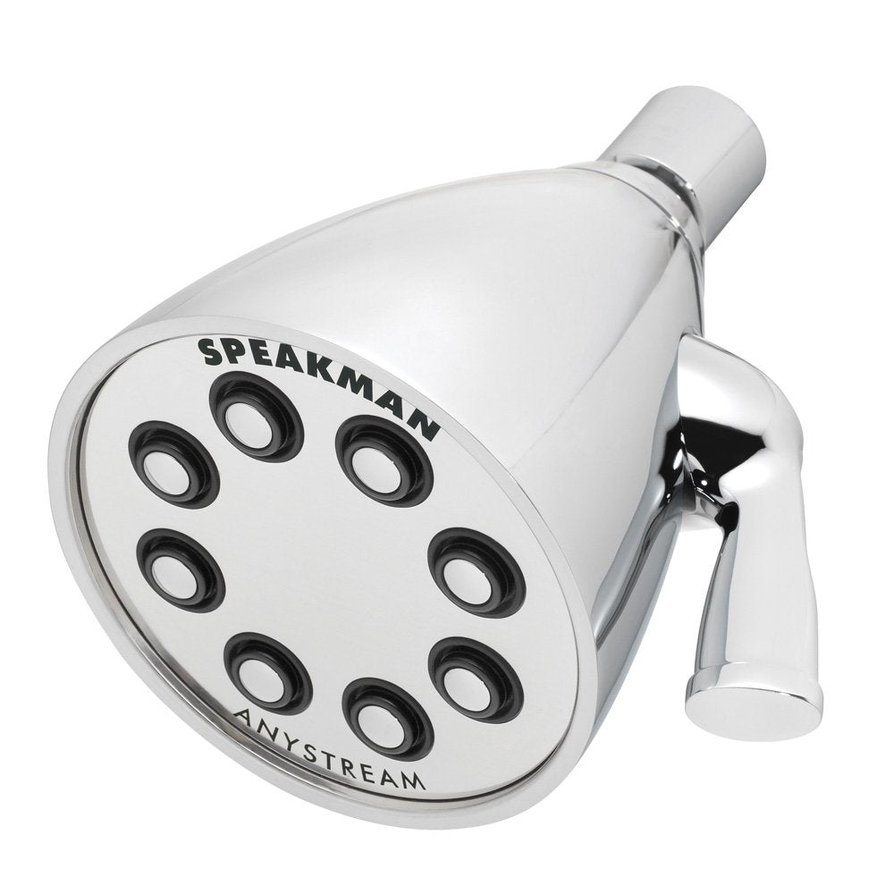 Speakman S-2251 Icon Anystream high-pressure showerhead in polished chrome delivers a powerful spray.