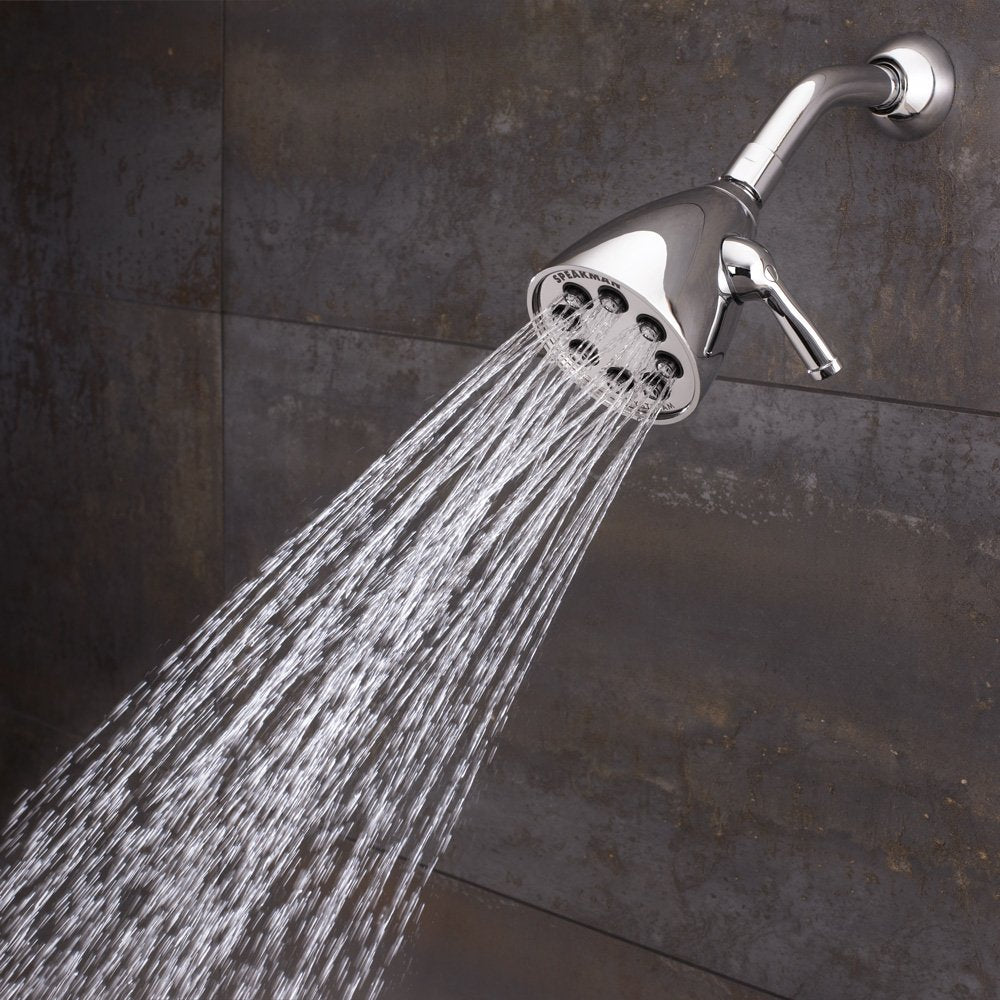 Flood mode on Speakman S-2251 Icon Anystream distributes water for full-body rinses.