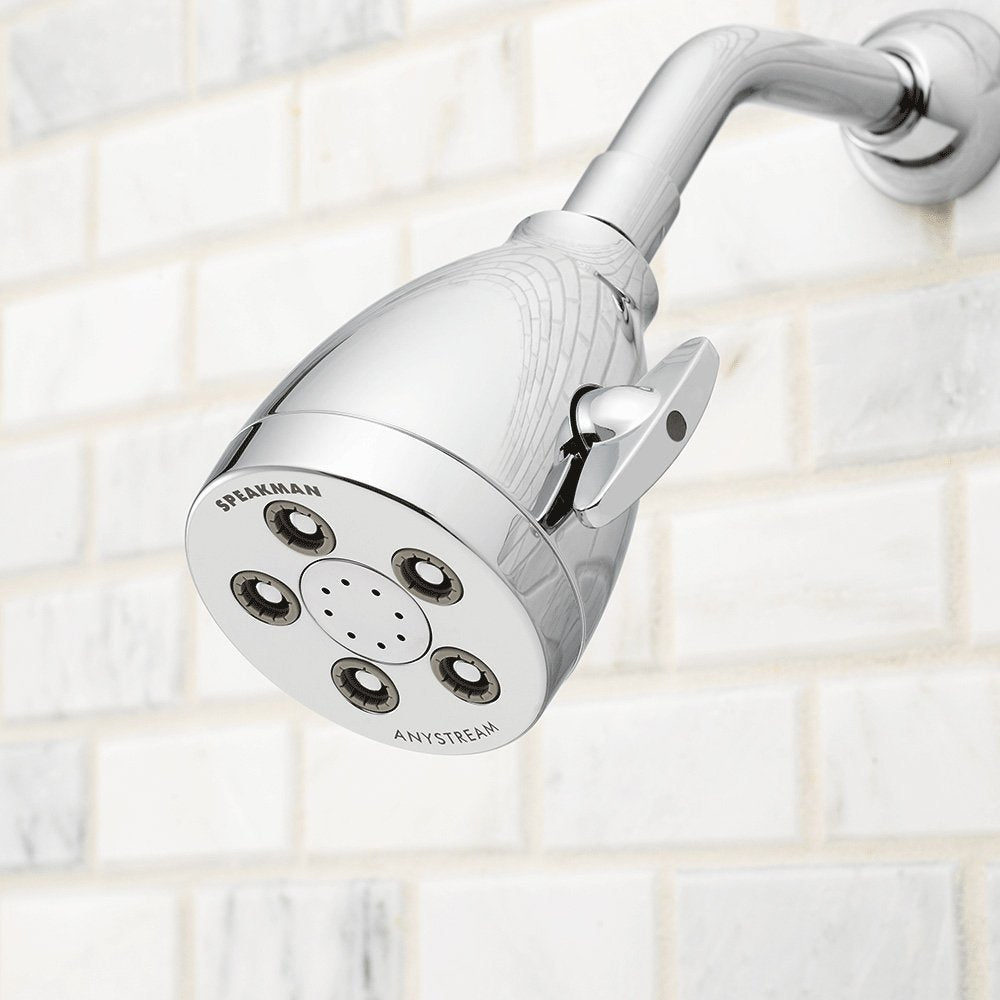  Speakman S-2005-H shows 40 full-coverage sprays for thorough rinsing.