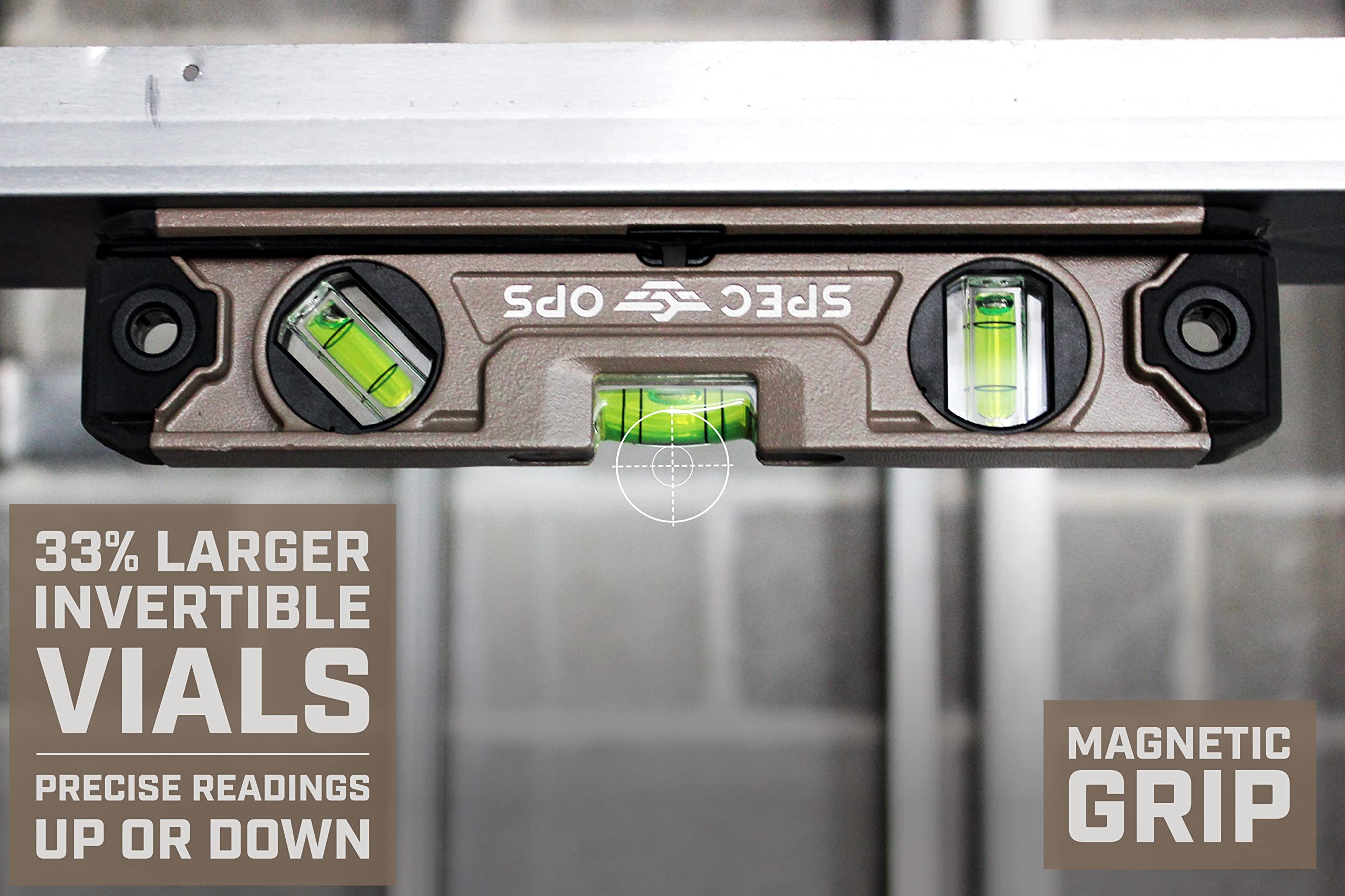 Spec Ops die-cast aluminum body delivers rugged durability on job sites.