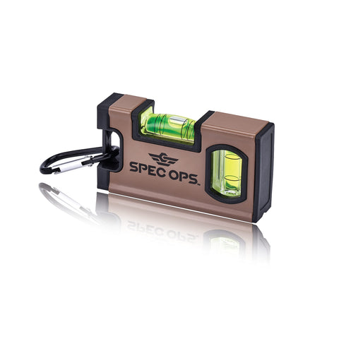 Spec Ops pocket level front view, compact 4-inch design for quick pocket checks.