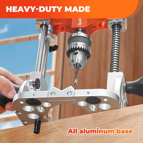SpeTool aluminum base provides durable, stable support during drilling.