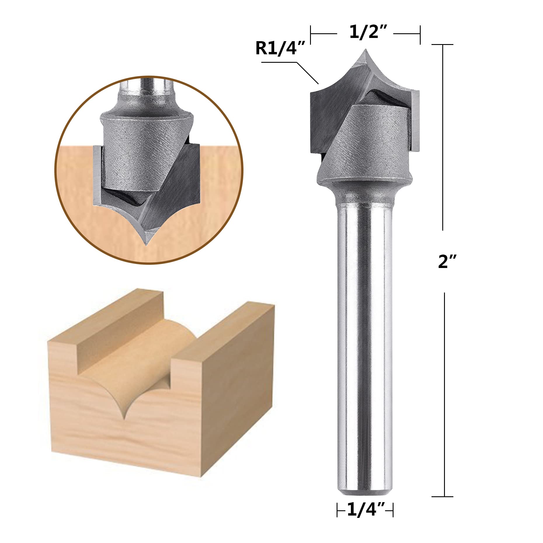 SpeTool carbide roundover bit with two flutes for clean CNC cuts.