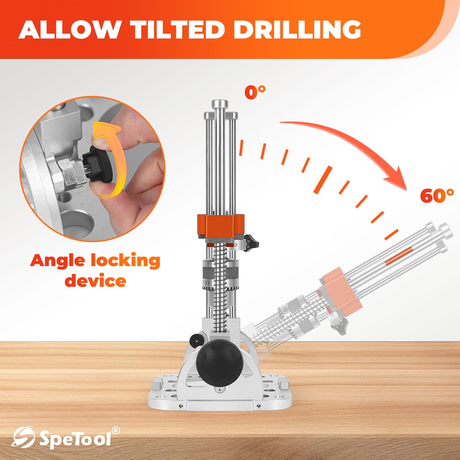 SpeTool three guide poles boost stability during drilling.