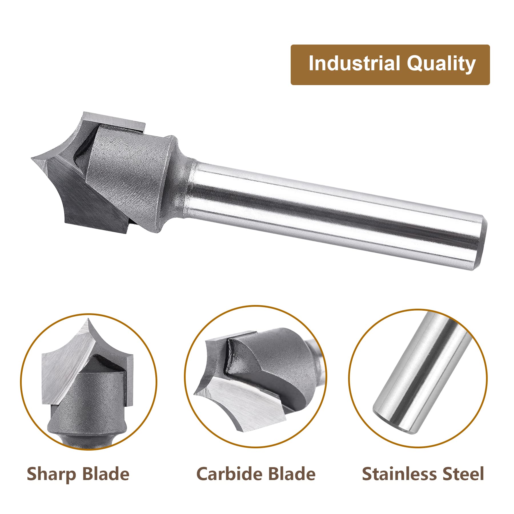 SpeTool point-cutting roundover bit provides precise detail for lettering and signage.