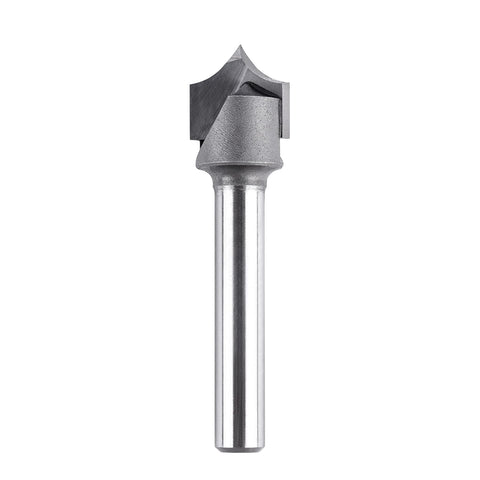 SpeTool roundover bit with 1/2 inch diameter and 1/4 inch radius creates smooth cabinet edge detail.