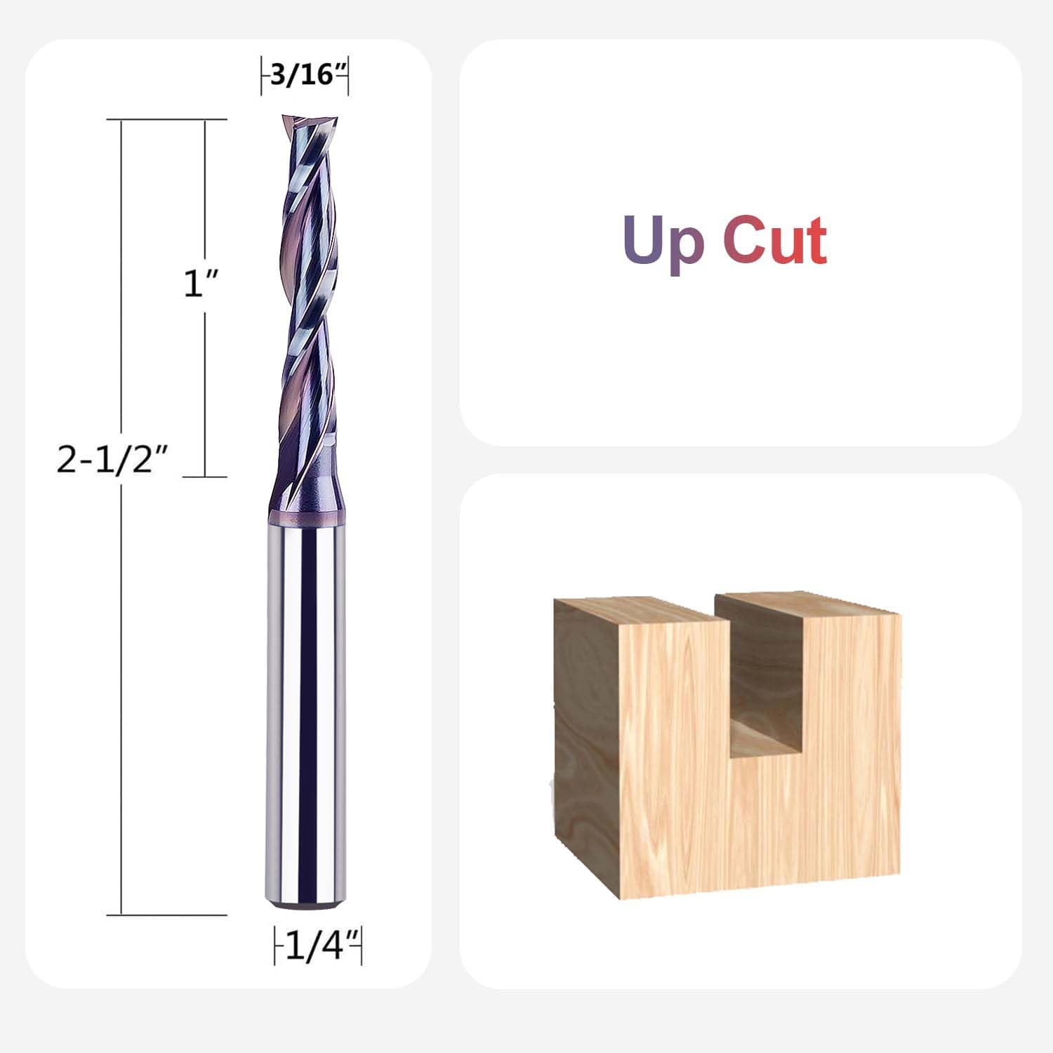 SpeTool spiral bit downcut grooves for clean edges on top surfaces.