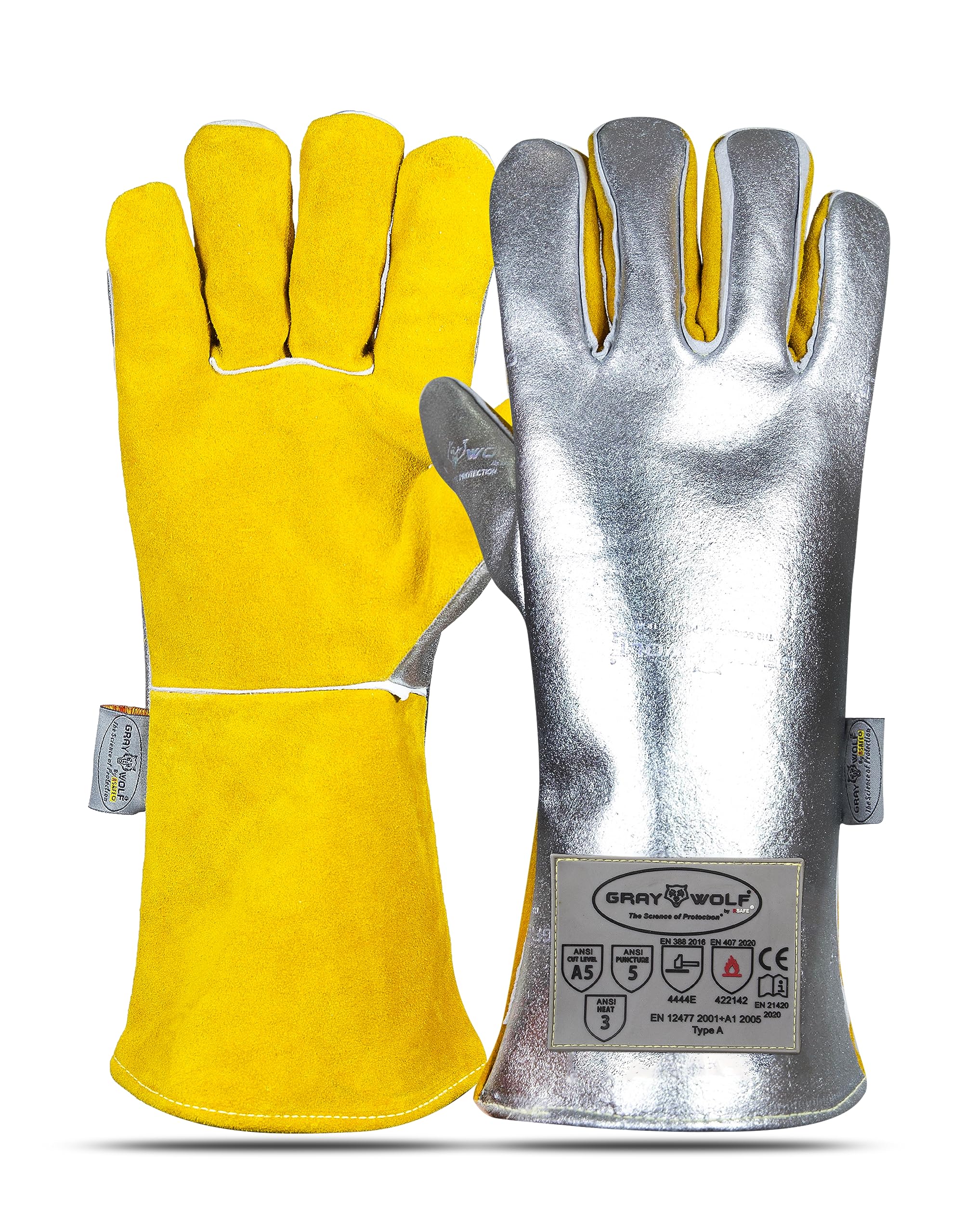 SpecxArmor GrayWolf glove aluminized top heat reflection for safer welding
