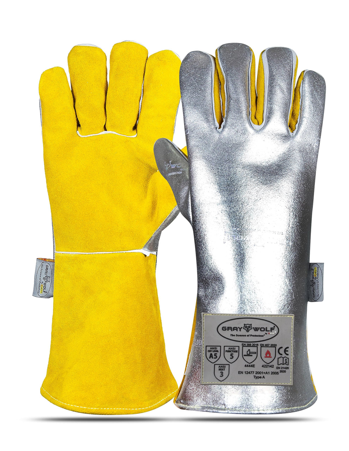 SpecxArmor GrayWolf glove aluminized top heat reflection for safer welding