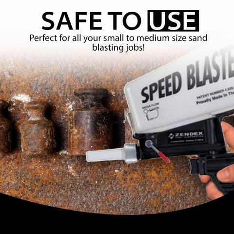 SpeedBlaster gravity-feed design concentrates media for precise surface prep