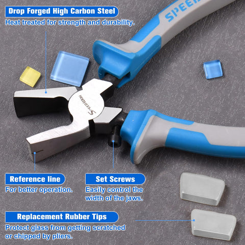 SPEEDWOX glass breaking plier for controlled edge nibbling
