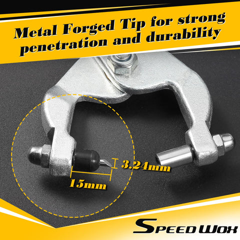 SPEEDWOX replaceable hardened die tip enables sharp, consistent holes.
