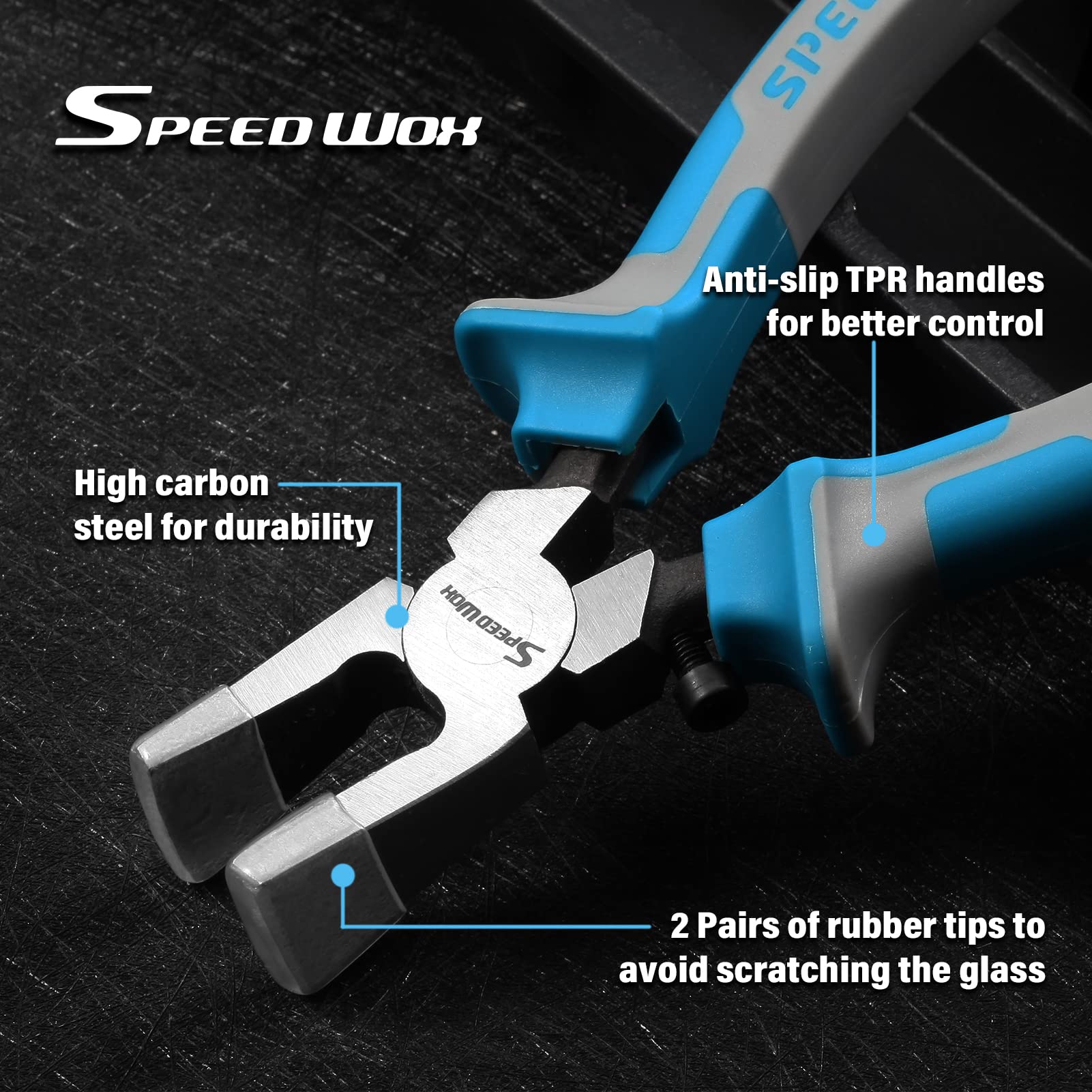 SpeedWox replacement rubber tips protect glass and hardware from scratches.