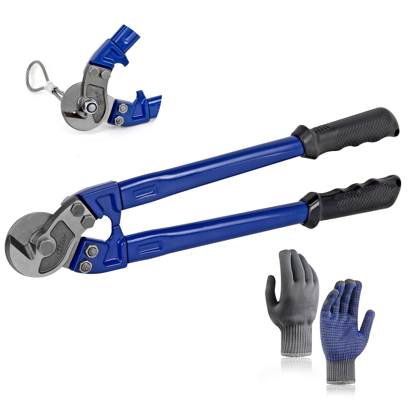 SPENDINS 18-inch cutter blade close-up shows sharp CrV steel for precise cuts.