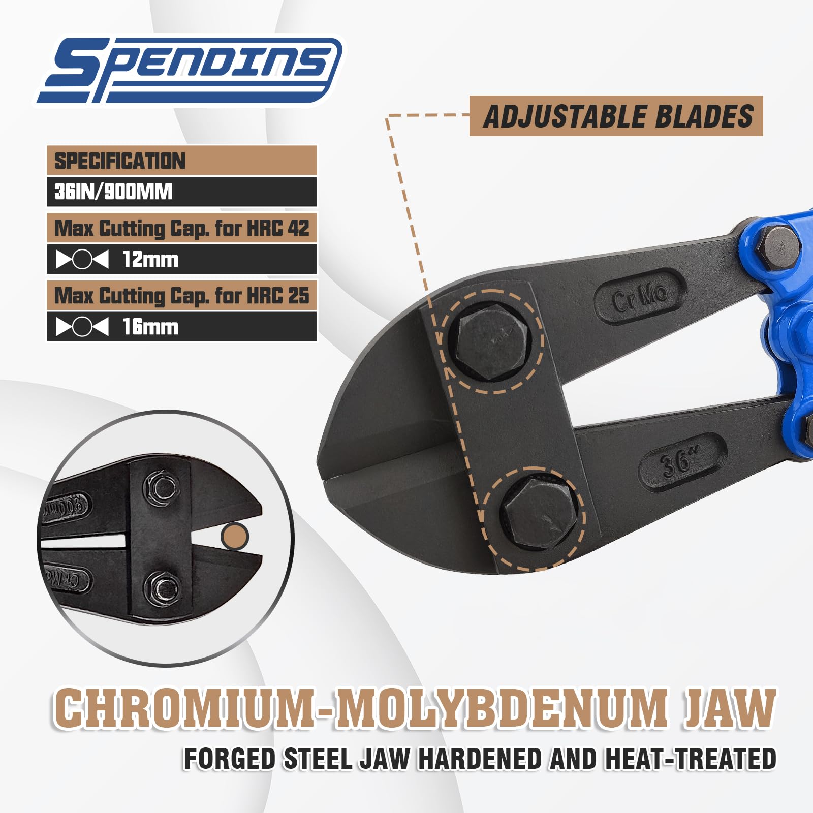 SPENDINS bolt cutter wide capacity up to 12mm and 16mm for materials