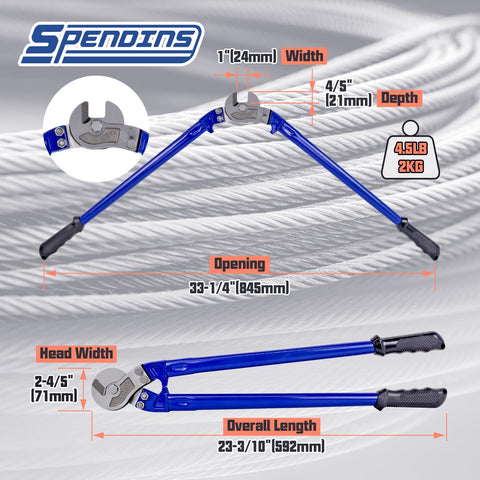 SPENDINS ergonomic rubber-grip handle wire cutter for reduced fatigue during long tasks.