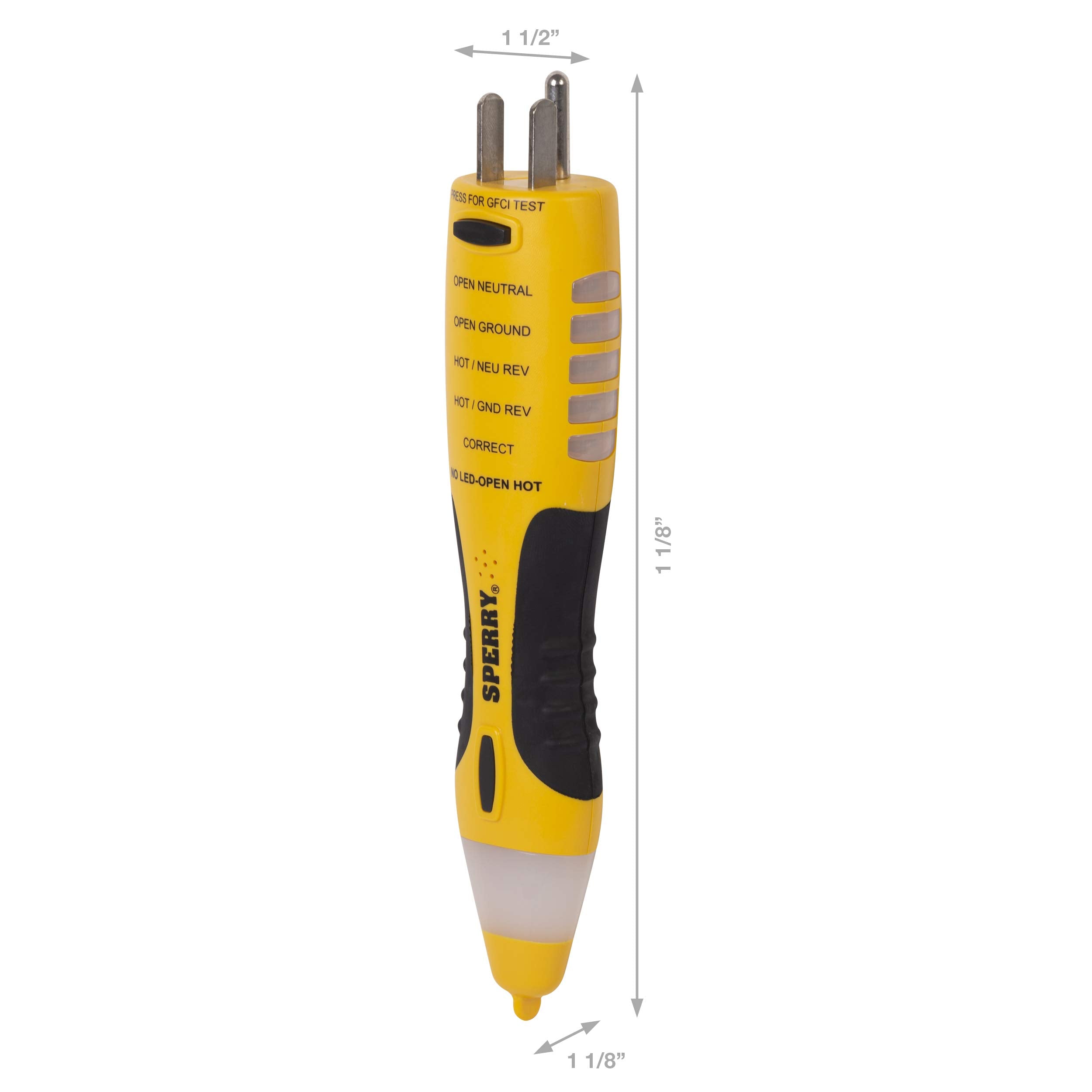 Sperry VD7504GFI GFCI outlet tester confirms outlet safety and grounding