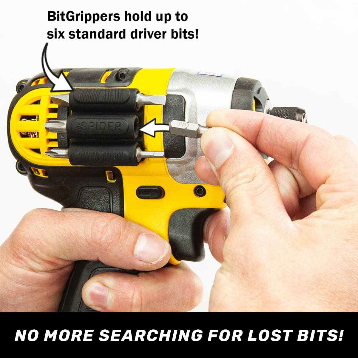 Spider BitGripper v2 easy peel stick attachment for fast setup