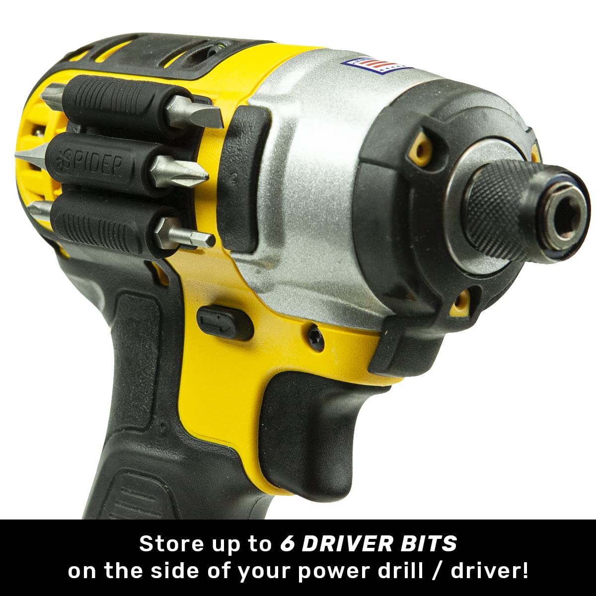 Spider BitGripper v2 flexible design fits a variety of drills
