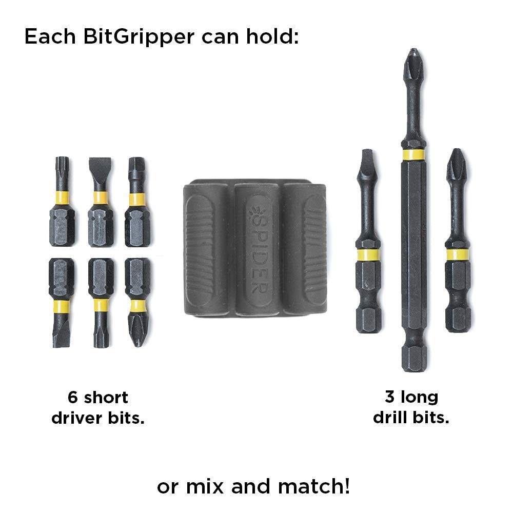 Spider BitGripper v2 stores 3 to 6 bits on the drill side