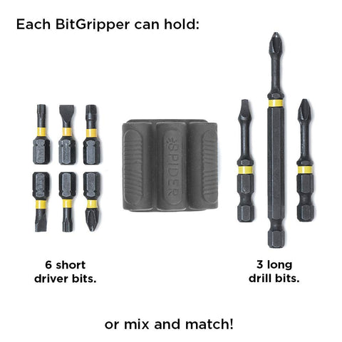 Spider BitGripper v2 stores 3 to 6 bits on the drill side