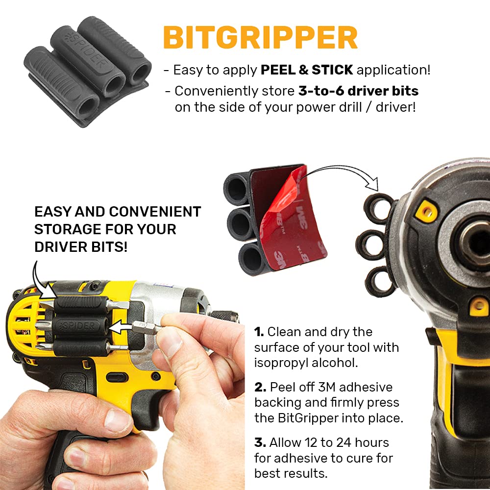 Spider BitGripper v2 strong 3M adhesive for secure attachment
