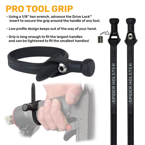 Spider Drill Pin attached to a drill for versatile mounting.