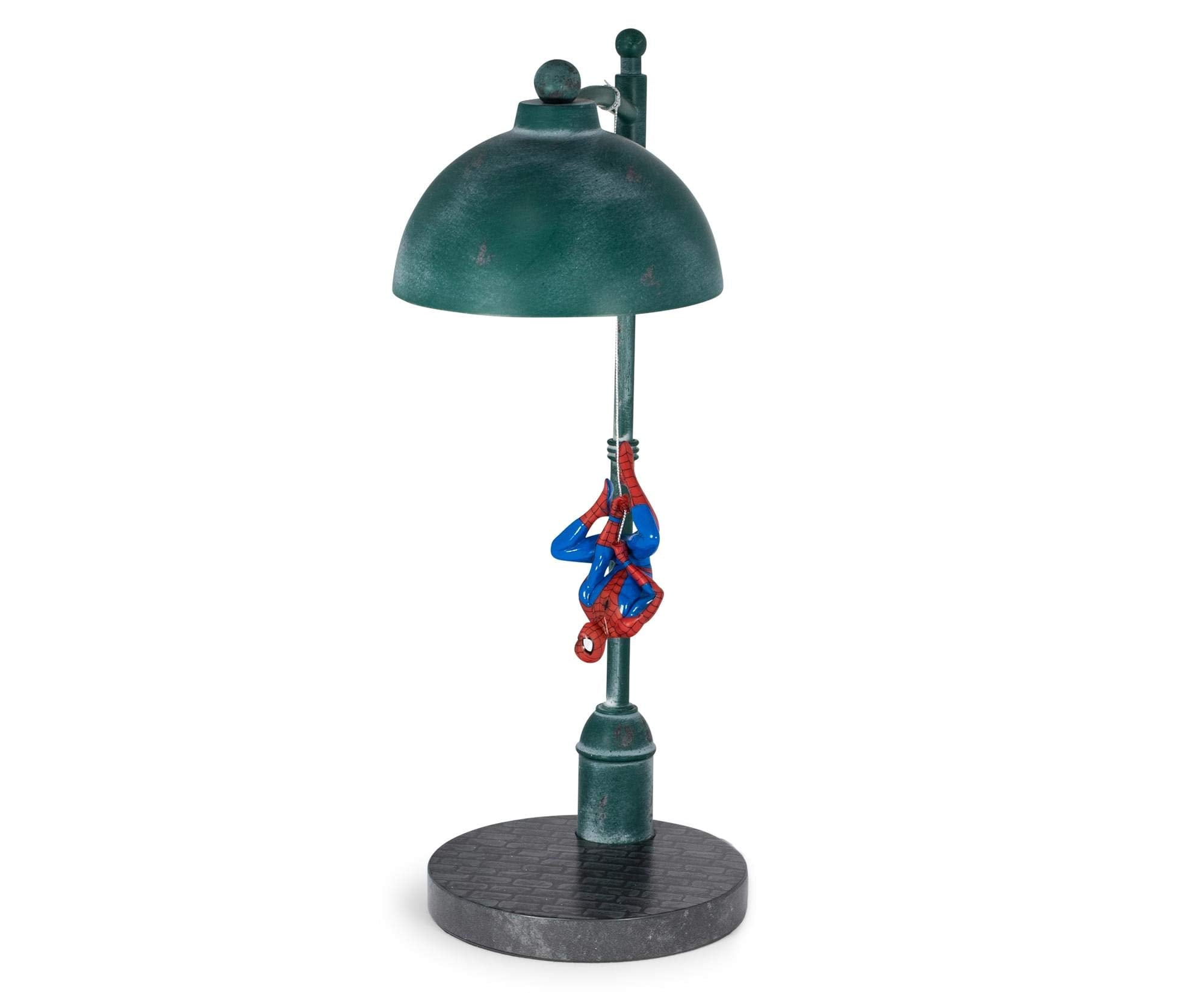 Spider-Man cobbled base streetlight design elevates any desk or display