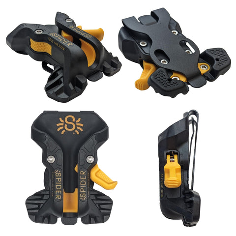Ambidextrous design on Spider Tool Holster Pro allows side switch.