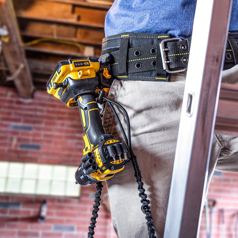 Compact, durable design of Spider Tool Holster Pro on a belt.