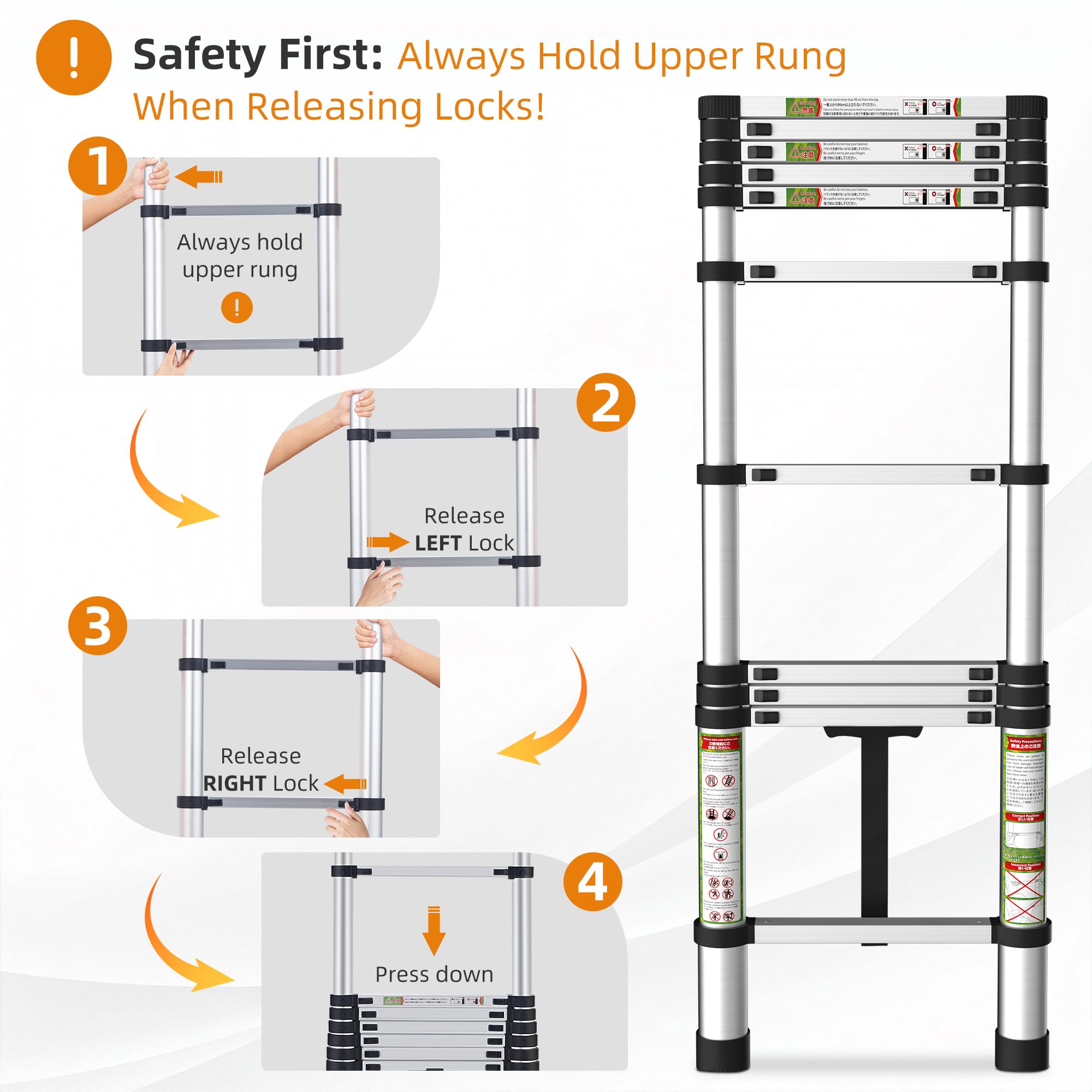 SPIEEK dual locking mechanism ensuring ladder stability