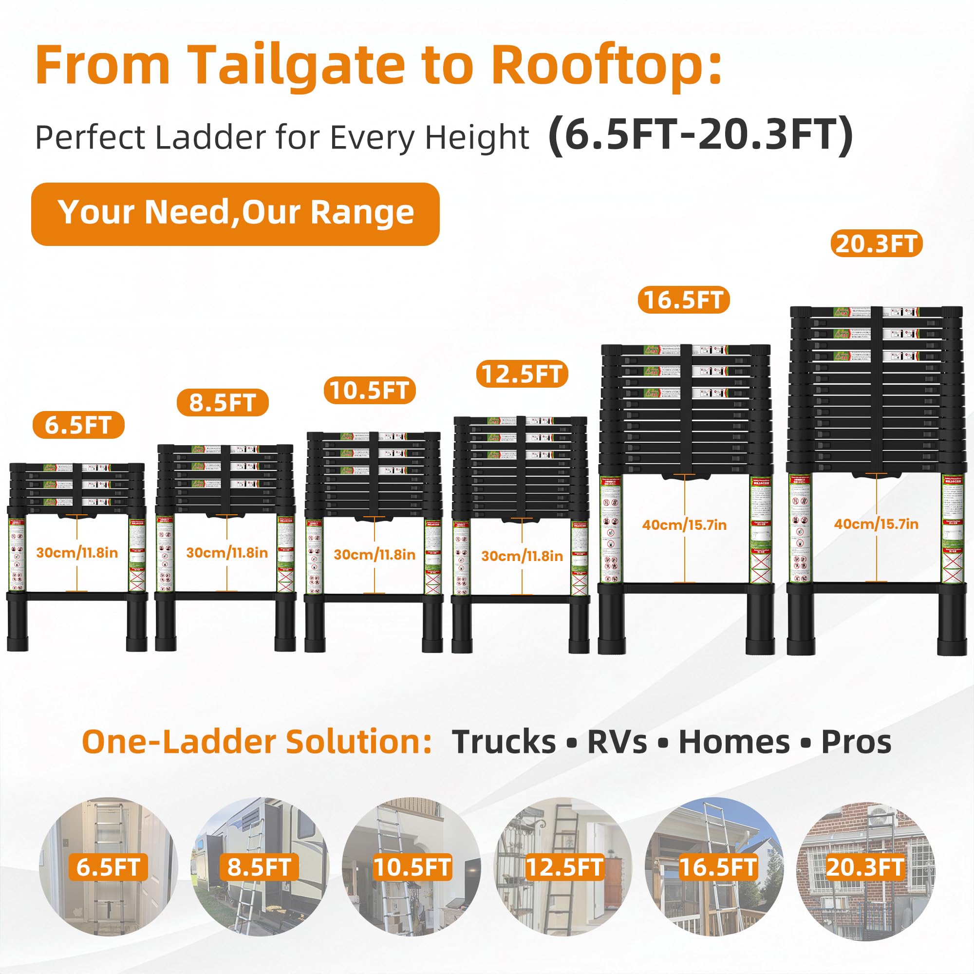 SPIEEK Telescoping ladder uses lightweight aluminum alloy for durable daily use.