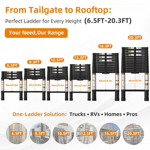 SPIEEK Telescoping ladder uses lightweight aluminum alloy for durable daily use.