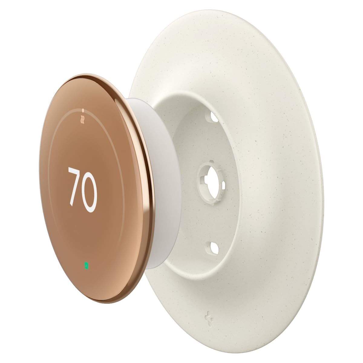 Spigen wall plate for Nest Thermostat 4th Gen in Dune Beige, flush mount for clean look