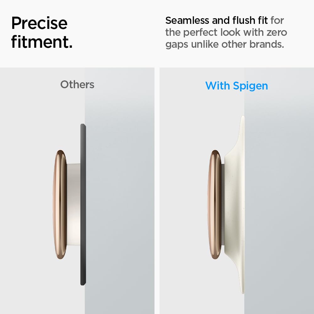 Spigen wall plate installs cleanly against the wall, reducing gaps and clutter