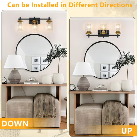 Spiglamm black gold wall sconce adds modern elegance to any mirror or hallway